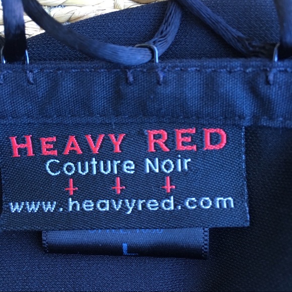 Heavy Red Corset style lace-up back Shirt Sz L - Picture 10 of 11